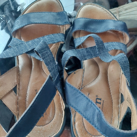 BORN Denim BLUE Sandals Women Sz 8 Leather. ( Bag D) - Picture 4 of 8